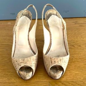 Christian Louboutin Cork Slingback Pumps